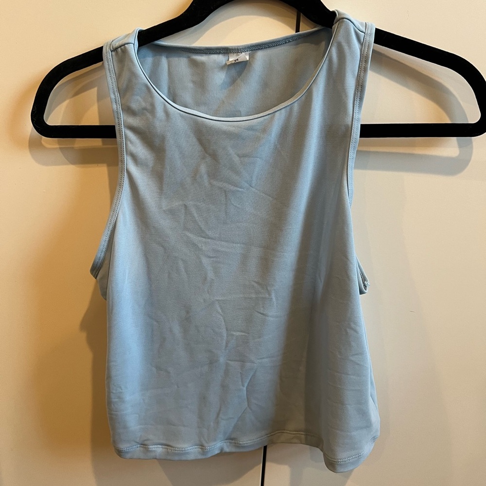 Blue tank top parade mesh